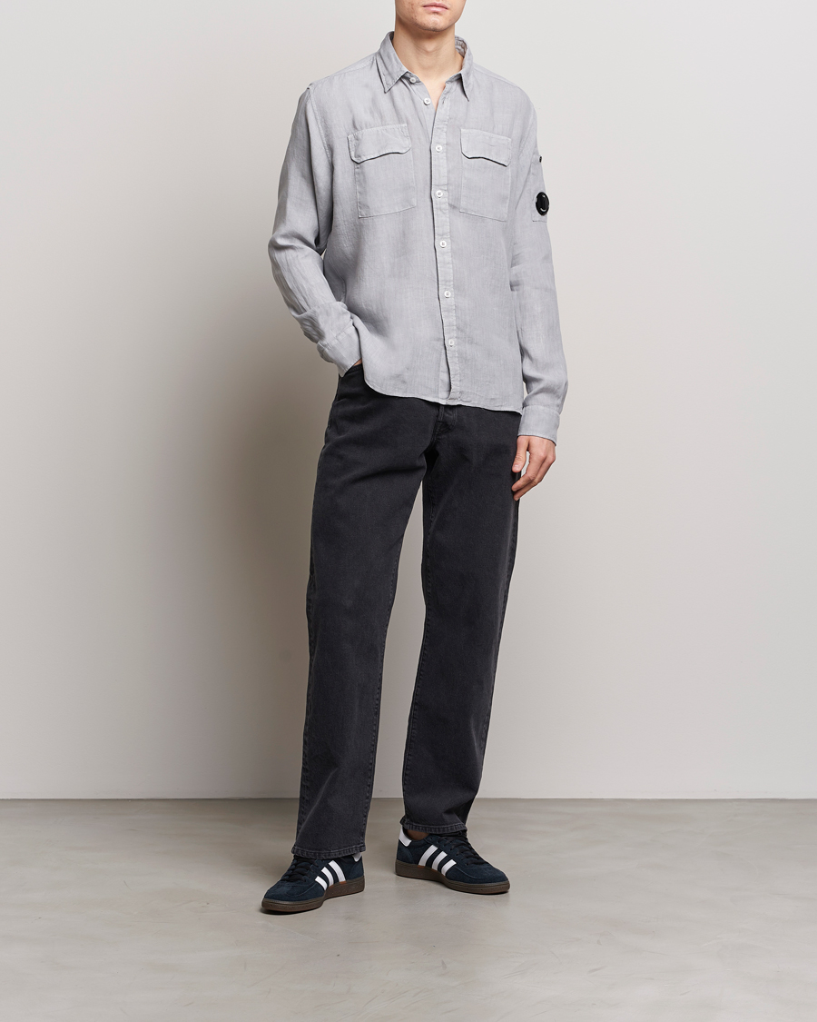 Homme | Chemises | C.P. Company | Long Sleeve Linen Shirt Grey