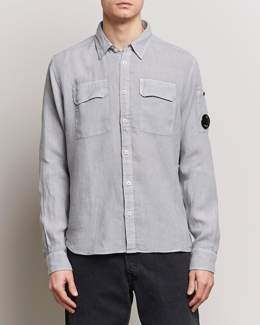 Homme | Chemises | C.P. Company | Long Sleeve Linen Shirt Grey