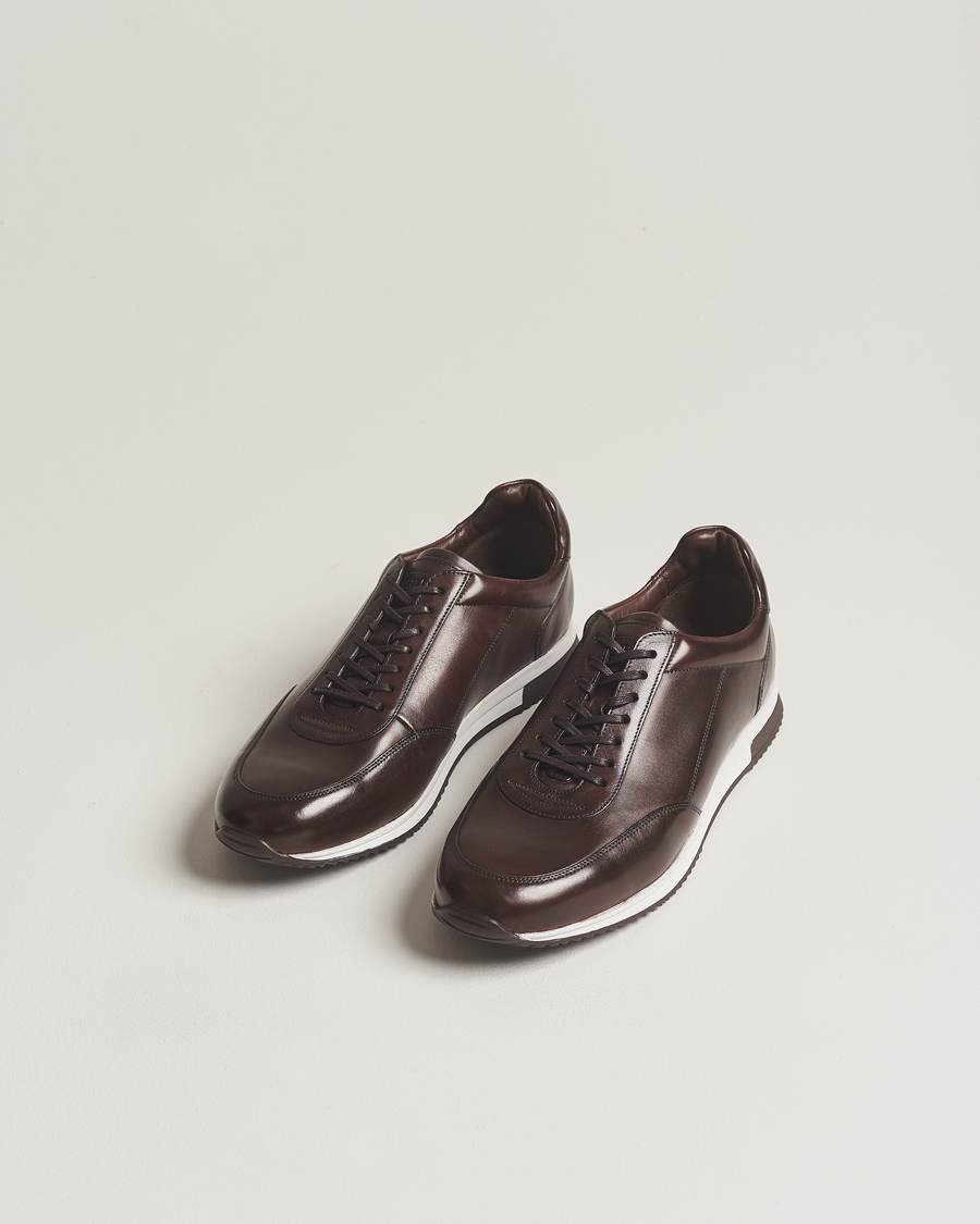 Homme | Chaussures | Loake 1880 | Bannister Leather Running Sneaker Dark Brown