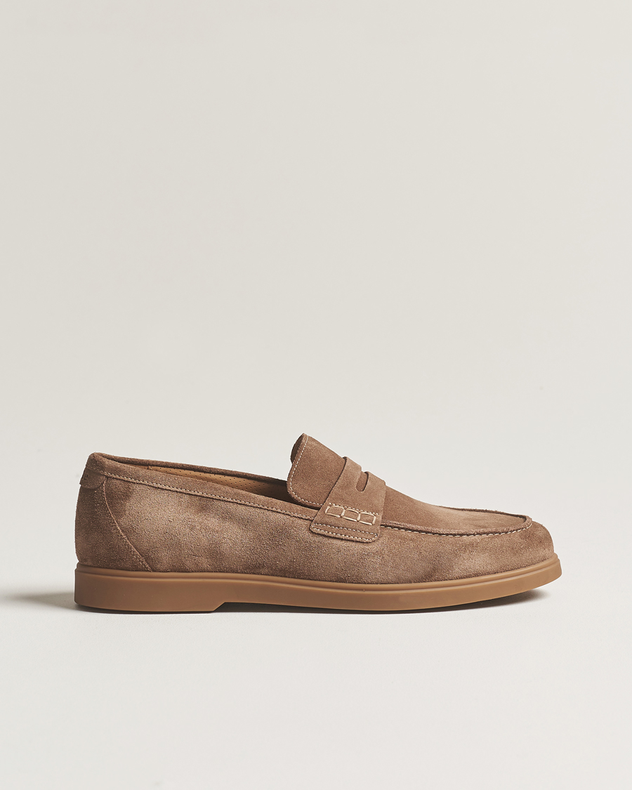 Homme | Loake 1880 Lucca Suede Penny Loafer Flint | Loake 1880 | Lucca Suede Penny Loafer Flint