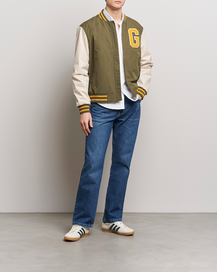 Homme | Manteaux Et Vestes | GANT | Light Varsity Jacket Green/Soft Oat