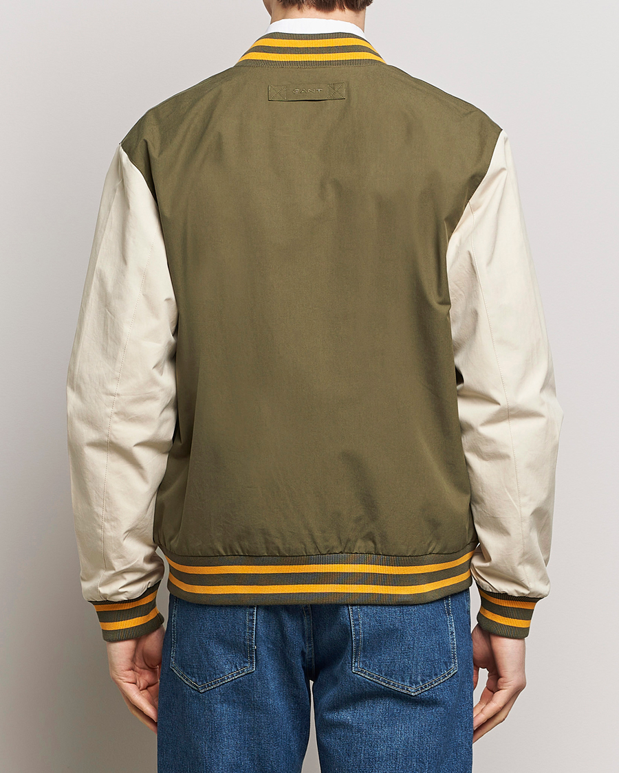 Homme | Manteaux Et Vestes | GANT | Light Varsity Jacket Green/Soft Oat