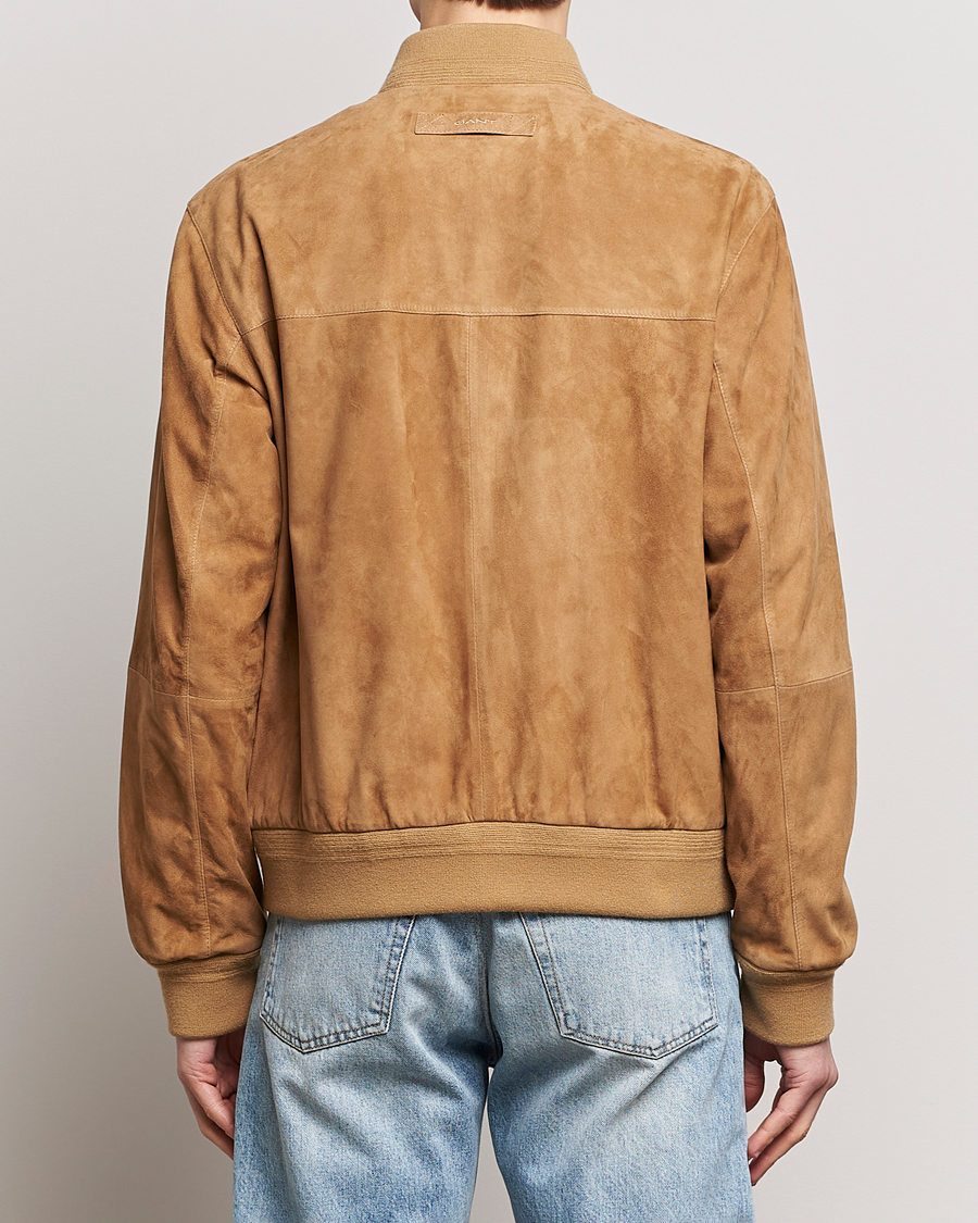 Homme | Manteaux Et Vestes | Gant | Suede Bombar Jacket Dark Khaki