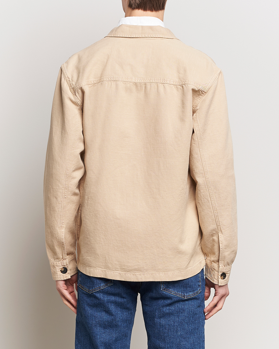 Homme | Chemises | GANT | Linen/Cotton Twill Overshirt Dry Sand