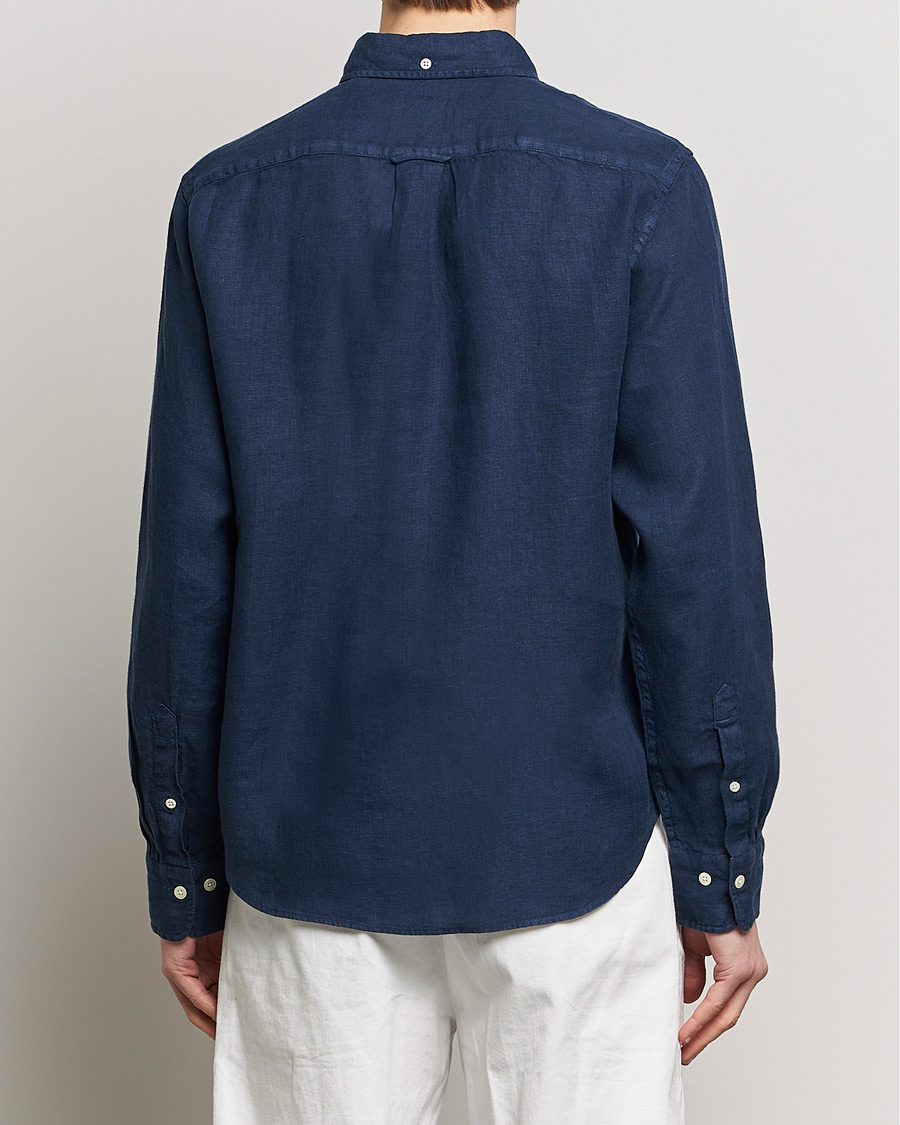 Homme | Chemises | GANT | Regular Fit Garment Dyed Linen Shirt Marine