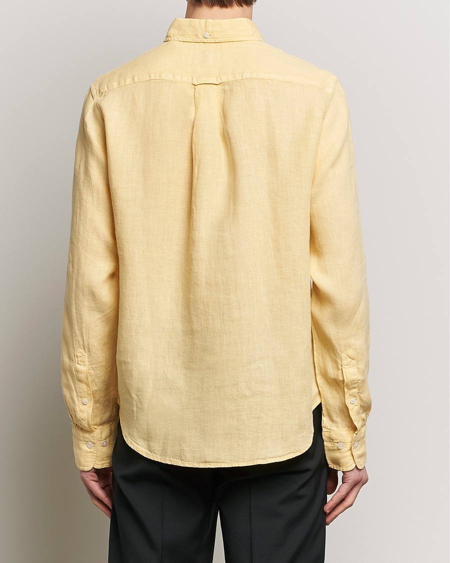 Homme | Chemises | GANT | Regular Fit Garment Dyed Linen Shirt Dusty Yellow