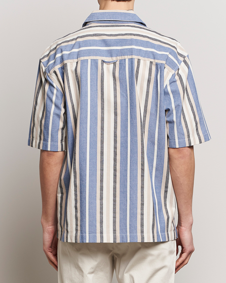 Homme | Chemises | GANT | Relaxed Fit Wide Stripe Short Sleeve Shirt Rich Blue