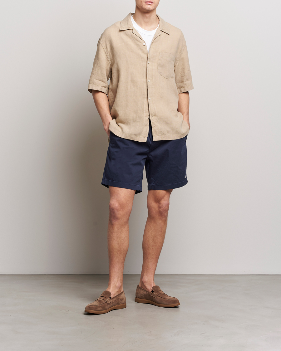 Homme | Chemises | GANT | Relaxed Fit Linen Resort Short Sleeve Shirt Concrete Beige