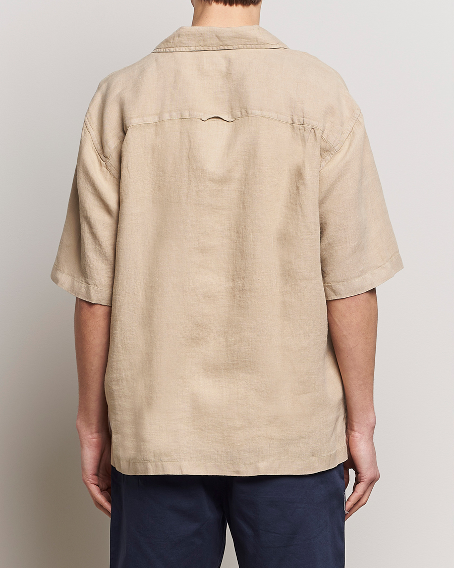 Homme | Chemises | GANT | Relaxed Fit Linen Resort Short Sleeve Shirt Concrete Beige