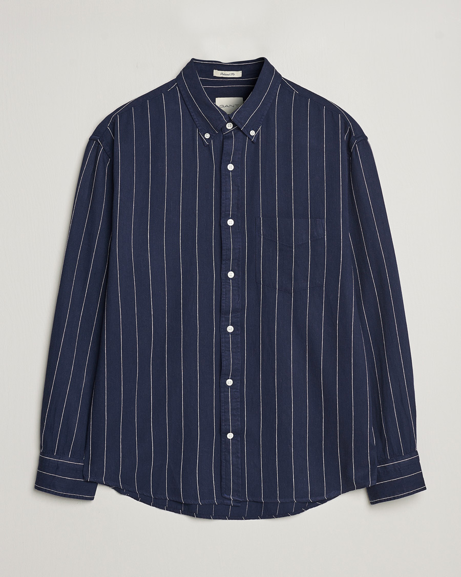 Homme | Chemises | GANT | Relaxed Fit Slub Striped Shirt Classic Blue