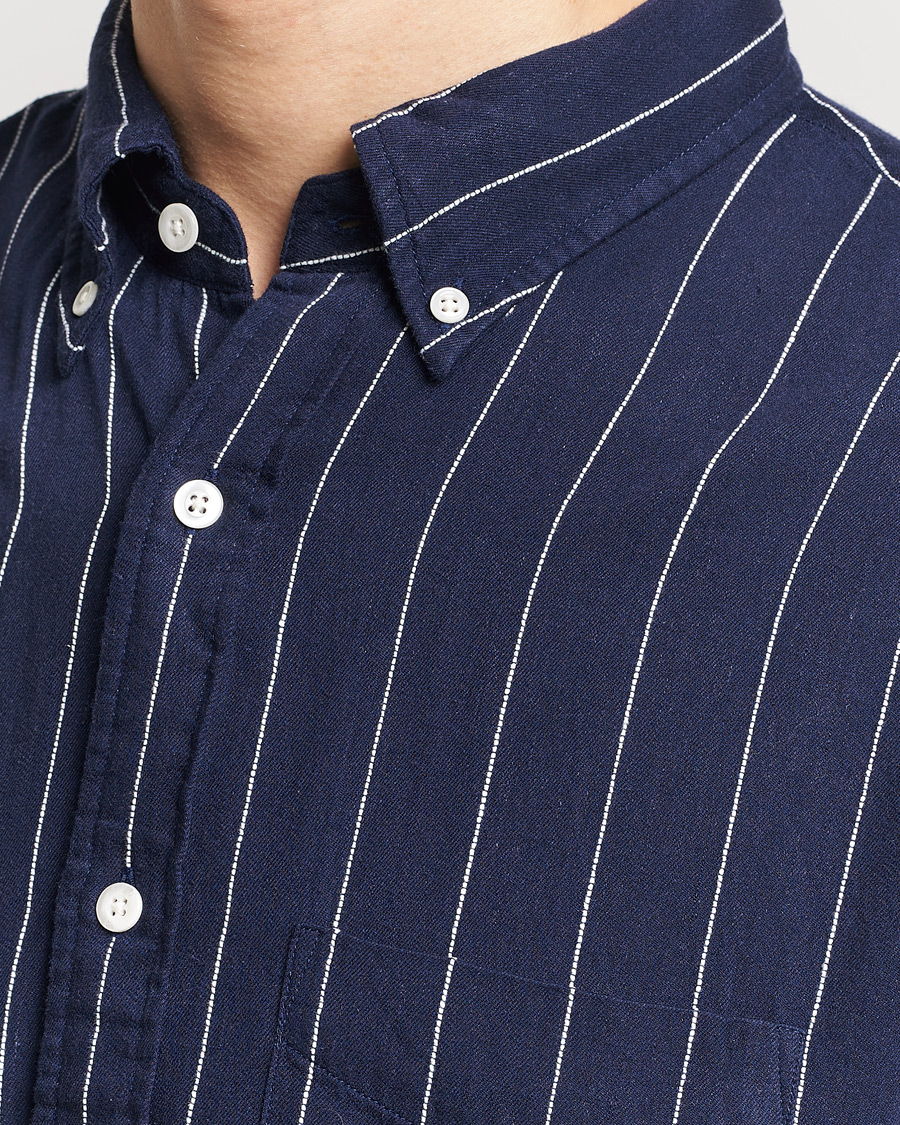 Homme | Chemises | GANT | Relaxed Fit Slub Striped Shirt Classic Blue