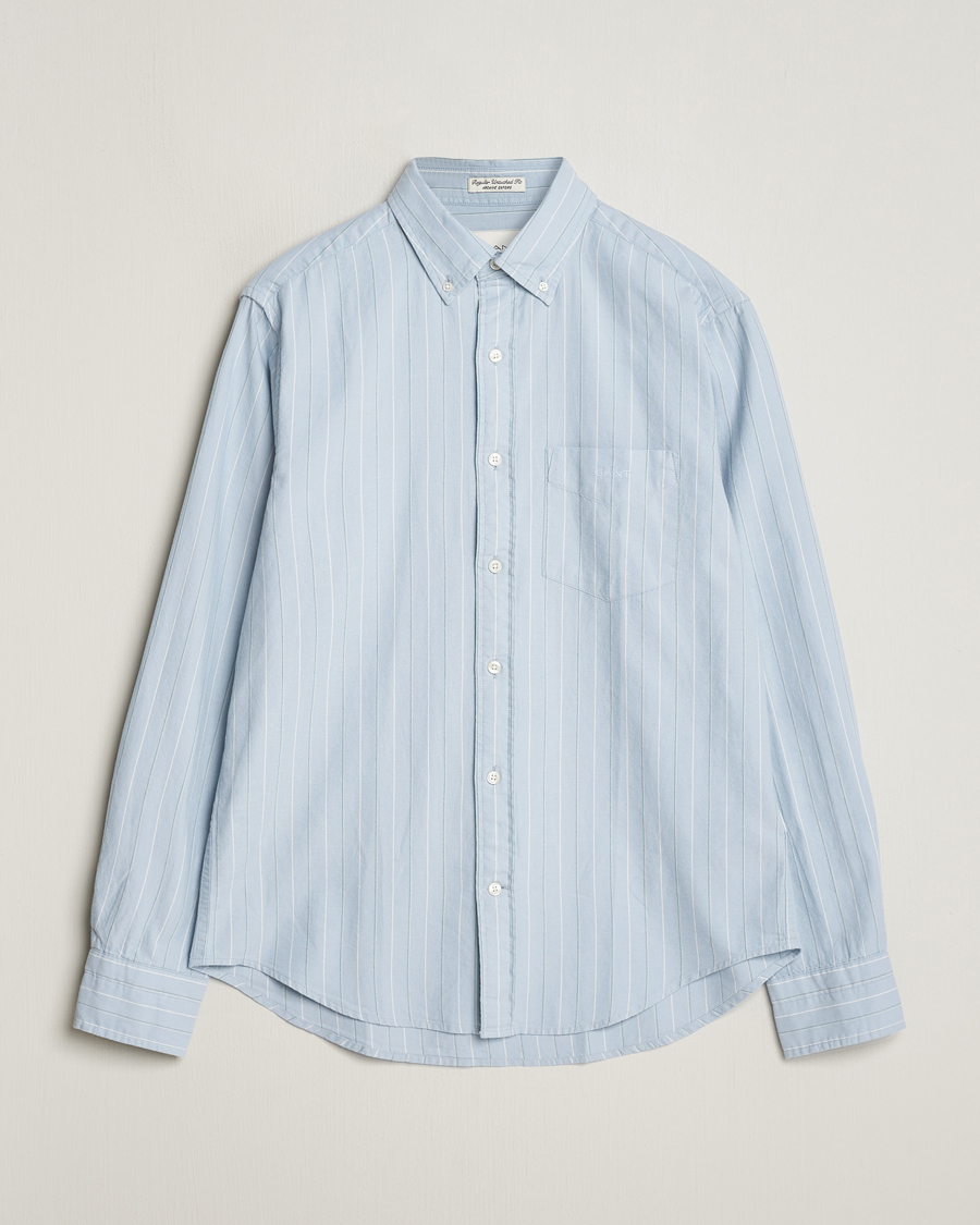 Homme | Chemises | GANT | Regular Fit Archive Striped Oxford Shirt Dove Blue