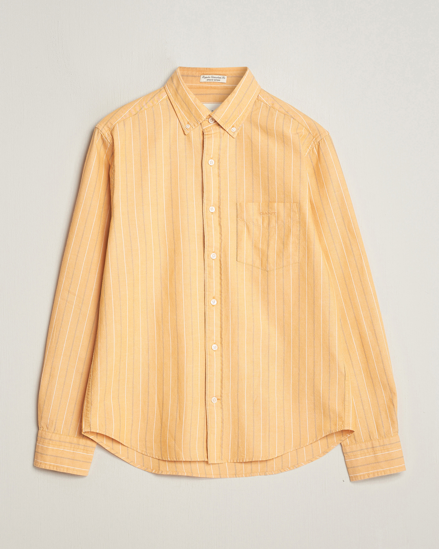Homme | Chemises | GANT | Regular Fit Archive Striped Oxford Shirt Medal Yellow