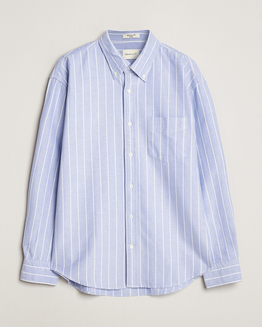 Homme | Chemises | GANT | Relaxed Fit Heritage Striped Oxford Shirt Blue/White