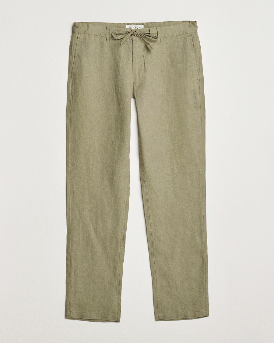 Homme | Pantalons | GANT | Relaxed Linen Drawstring Pants Dried Clay