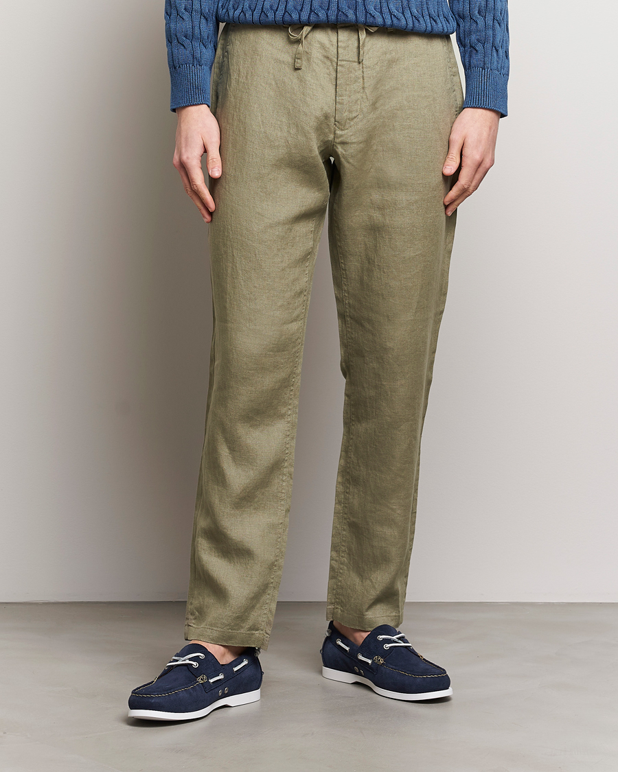 Homme | Pantalons En Lin | GANT | Relaxed Linen Drawstring Pants Dried Clay