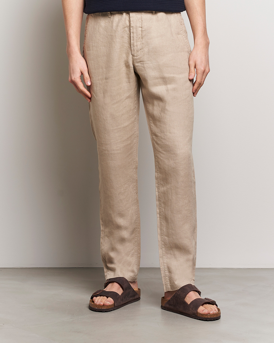 Homme | Pantalons En Lin | GANT | Relaxed Linen Drawstring Pants Dry Sand