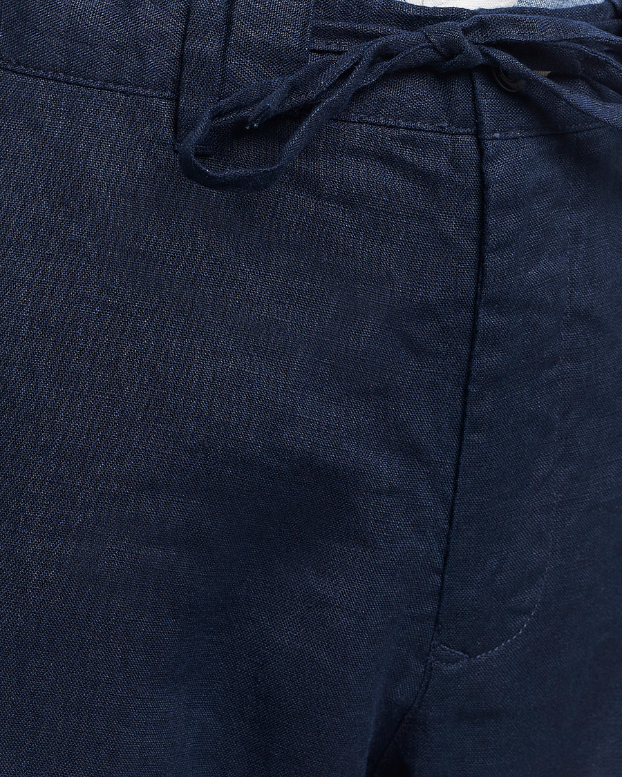 Homme | Pantalons | GANT | Relaxed Linen Drawstring Pants Marine