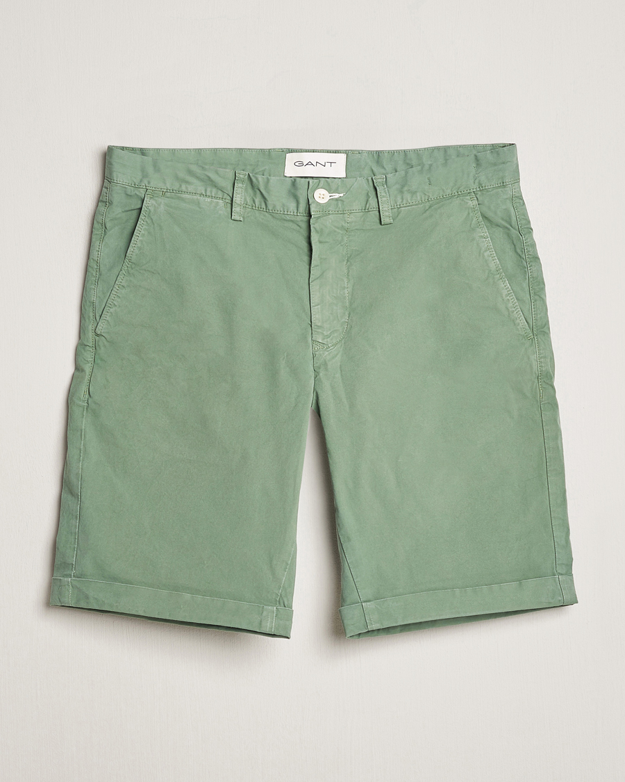 Homme | Shorts | GANT | Regular Sunbleached Shorts Kalamata Green
