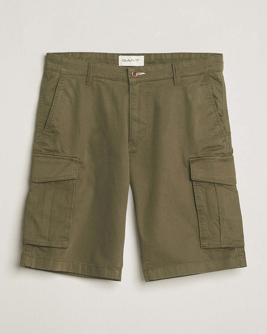 Homme | Shorts | GANT | Relaxed Twill Cargo Shorts Juniper Green