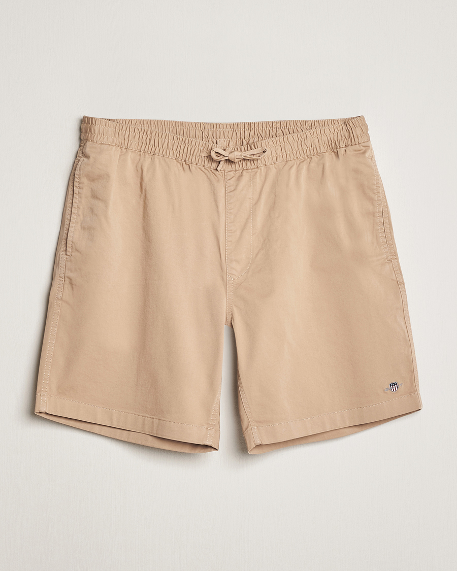 Homme | Shorts | GANT | Drawstring Logo Shorts Dark Khaki