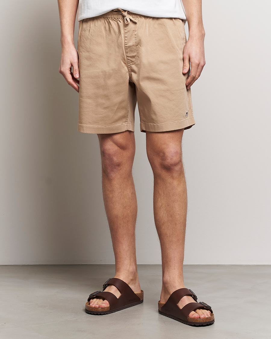 Homme | Shorts À Cordon De Serrage | GANT | Drawstring Logo Shorts Dark Khaki