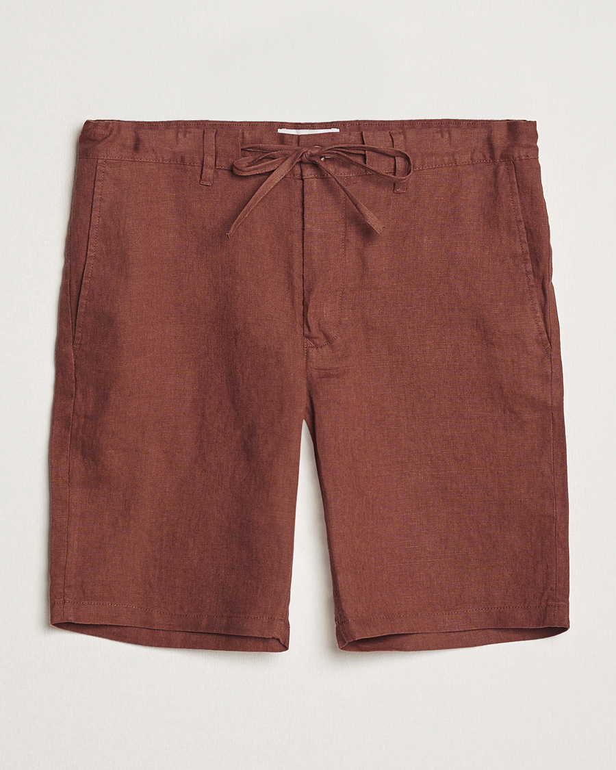 Homme | Shorts | GANT | Relaxed Linen Drawstring Shorts Cognac Brown