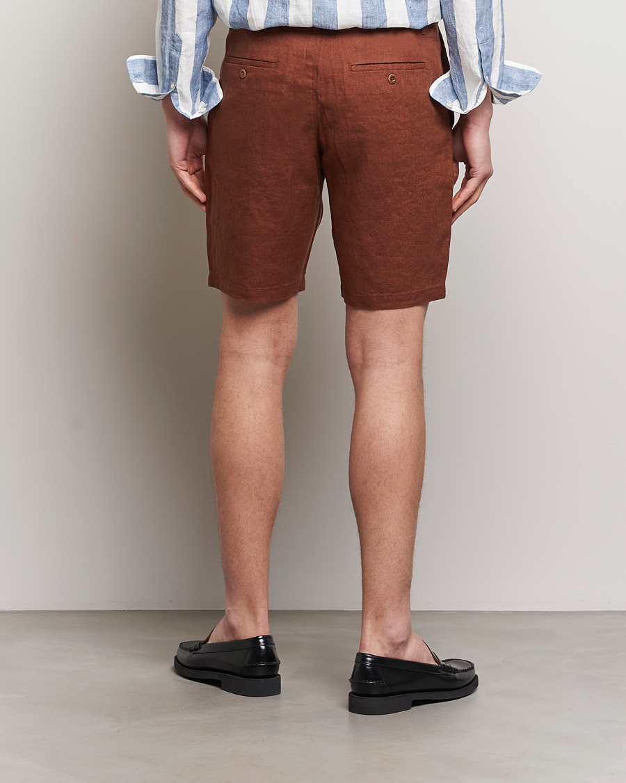 Homme | Shorts | GANT | Relaxed Linen Drawstring Shorts Cognac Brown