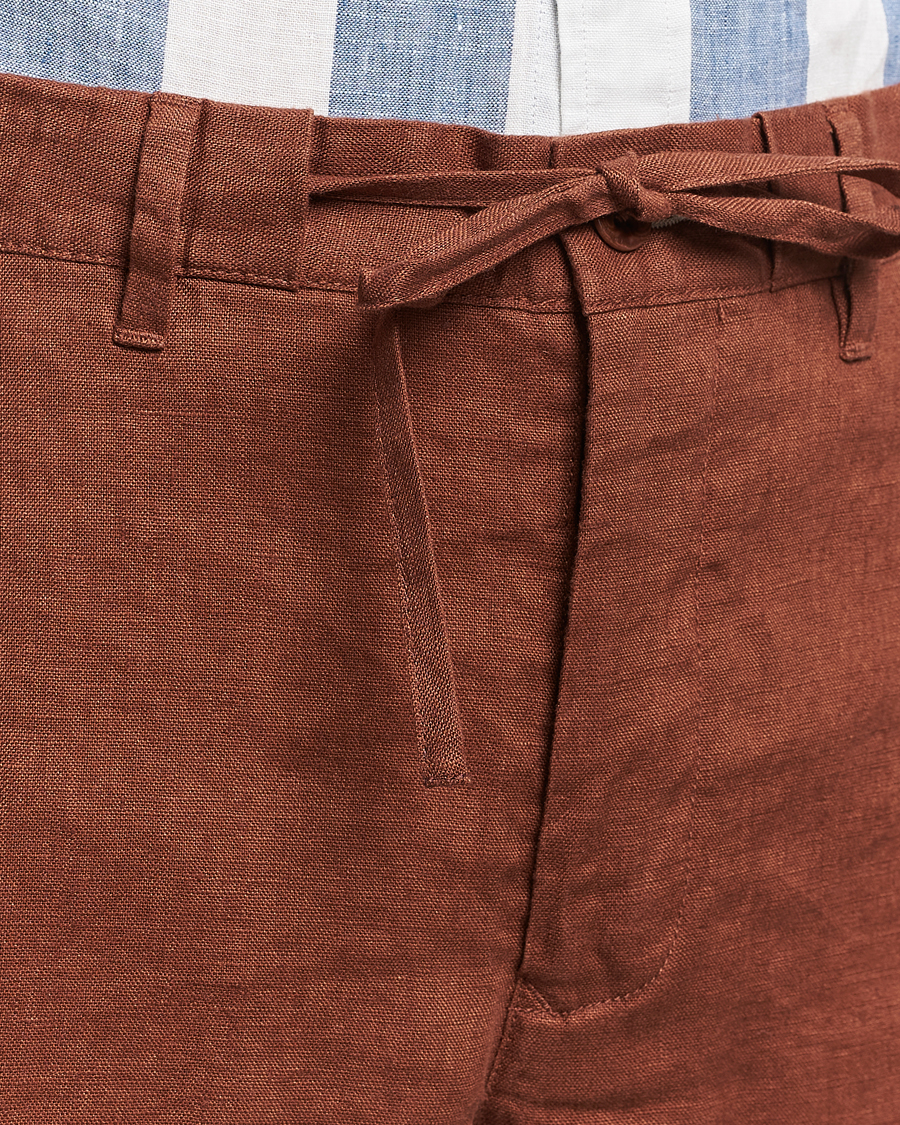 Homme | Shorts | GANT | Relaxed Linen Drawstring Shorts Cognac Brown