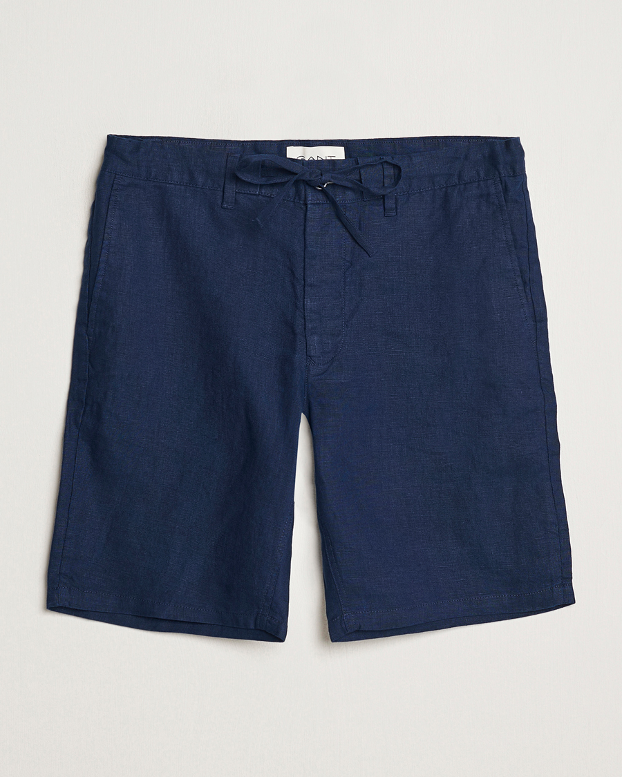 Homme | Shorts | GANT | Relaxed Linen Drawstring Shorts Marine