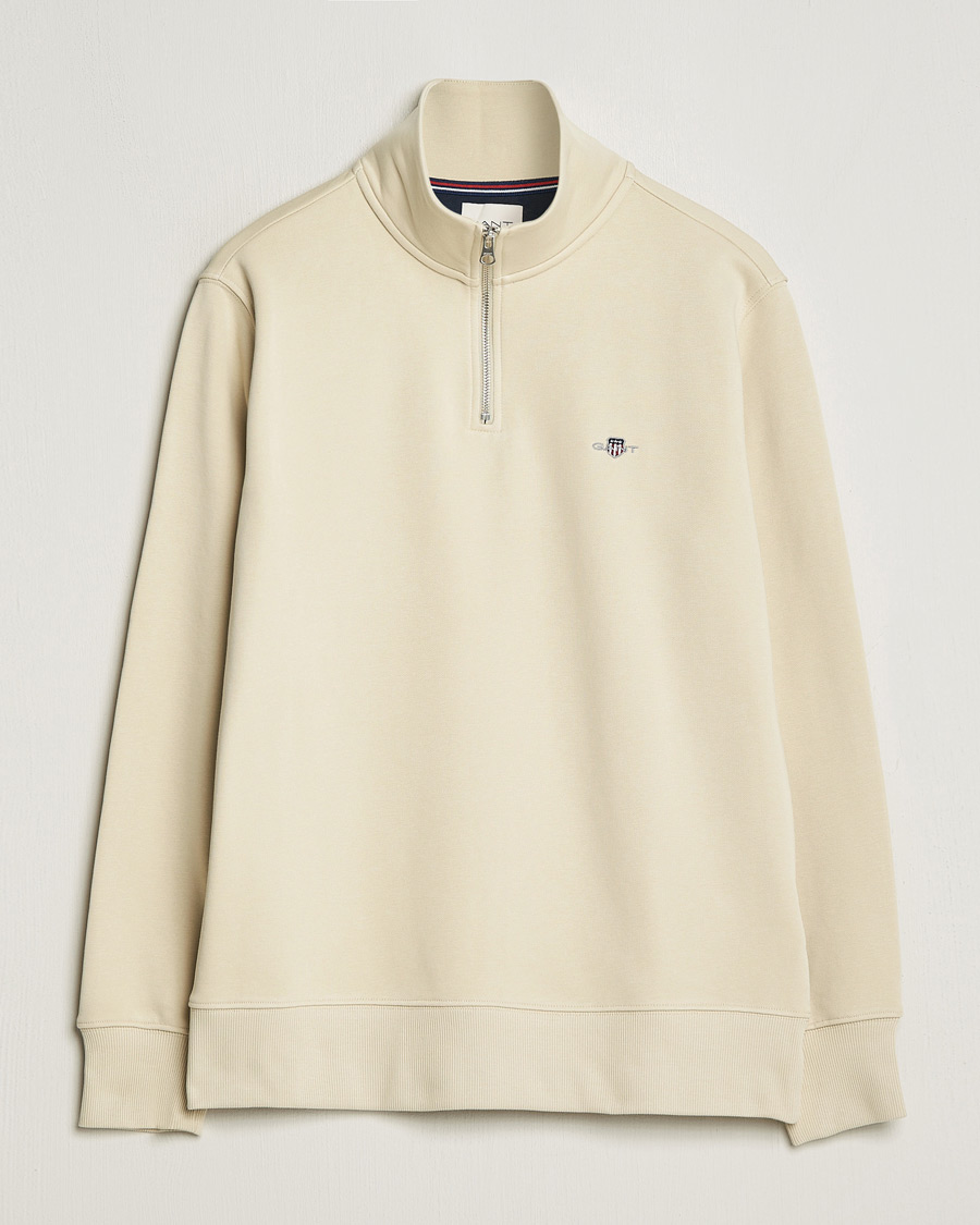 Homme | Pulls Et Tricots | GANT | Original Shield Half Zip Sweater Silky Beige