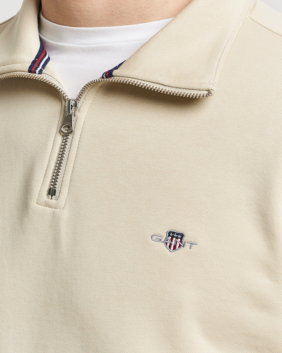 Homme | Pulls Et Tricots | GANT | Original Shield Half Zip Sweater Silky Beige
