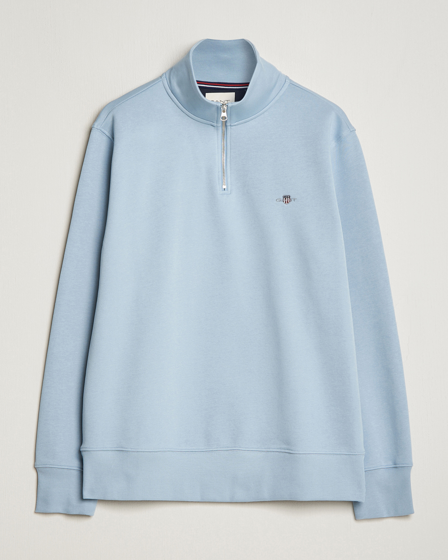 Homme | Pulls Et Tricots | GANT | Original Shield Half Zip Sweater Dove Blue