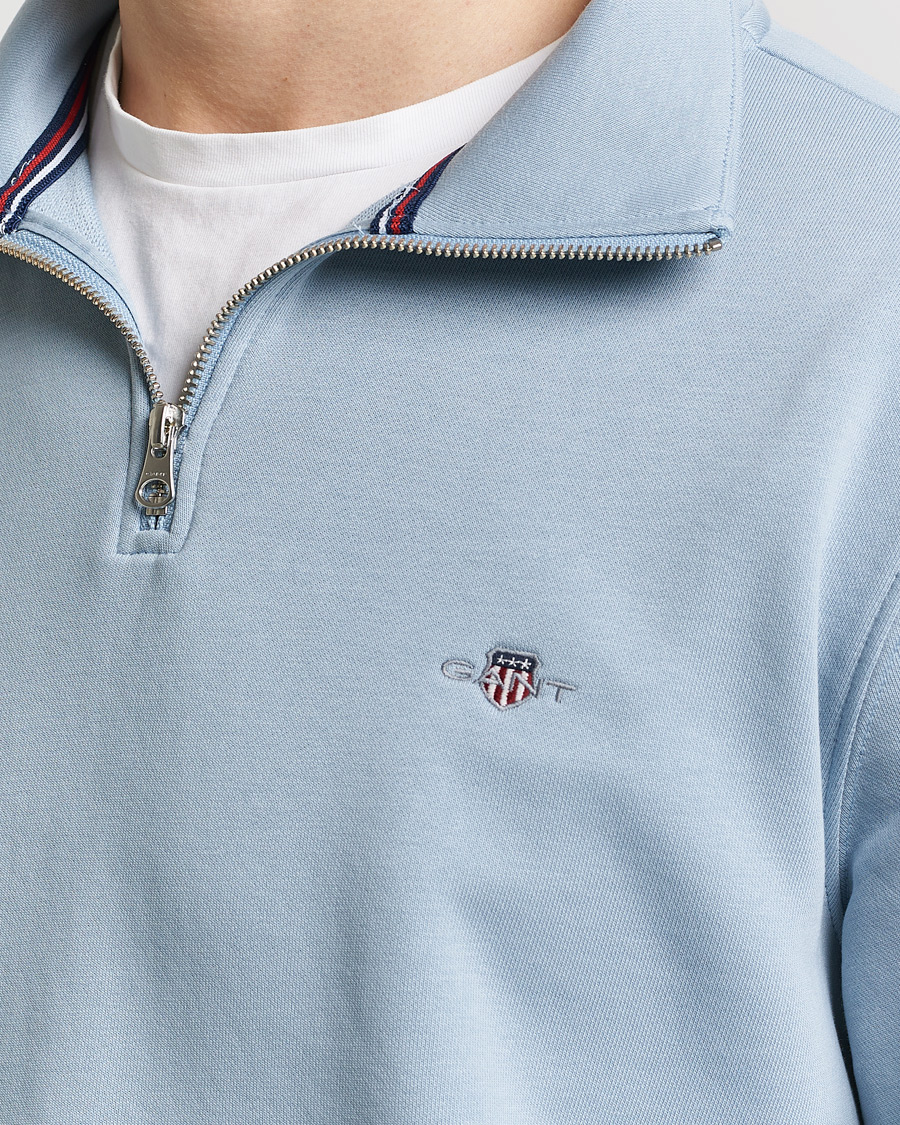 Homme | Pulls Et Tricots | GANT | Original Shield Half Zip Sweater Dove Blue
