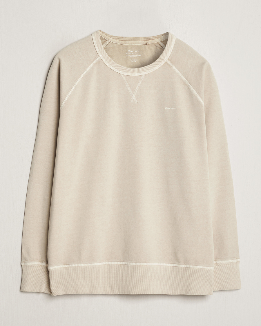 Homme | Pulls Et Tricots | GANT | Sunbleached Crew Neck Sweatshirt Silky Beige