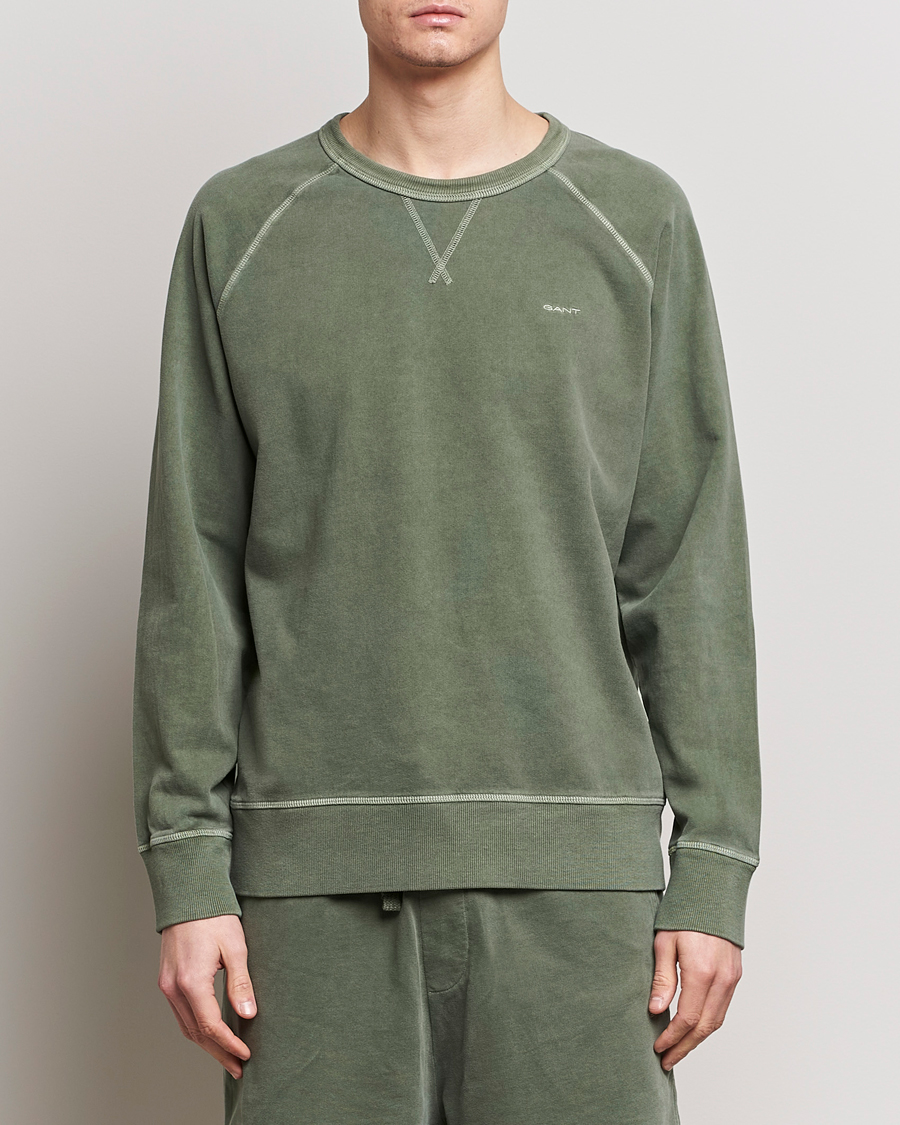 Homme | Sweat-Shirts | GANT | Sunbleached Crew Neck Sweatshirt Pine Green