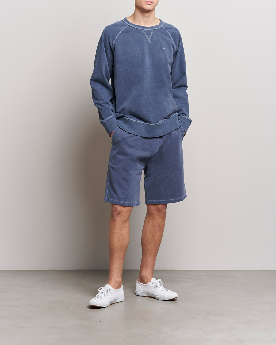 Homme | Pulls Et Tricots | GANT | Sunbleached Crew Neck Sweatshirt Dusty Blue Sea