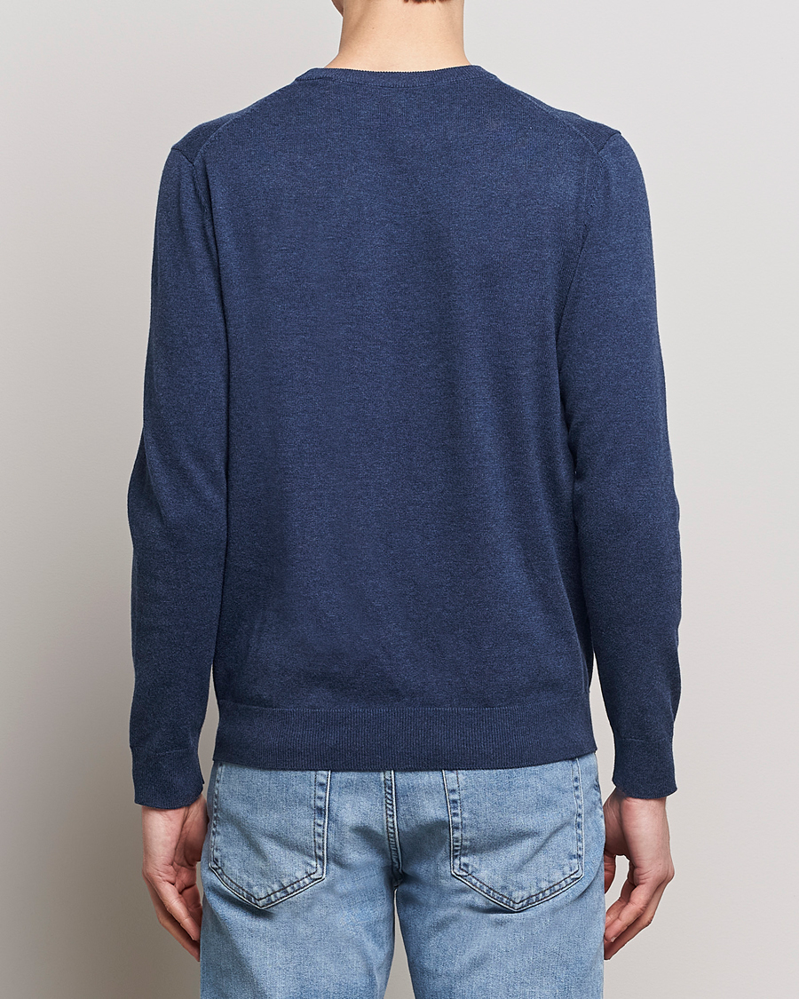 Homme | Pulls Et Tricots | GANT | Classic Cotton Crew Neck Dark Jeans Blue Melange