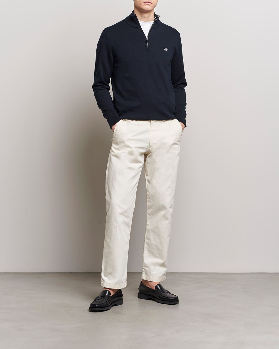 Homme | Pulls Et Tricots | GANT | Classic Cotton Half Zip Evening Blue