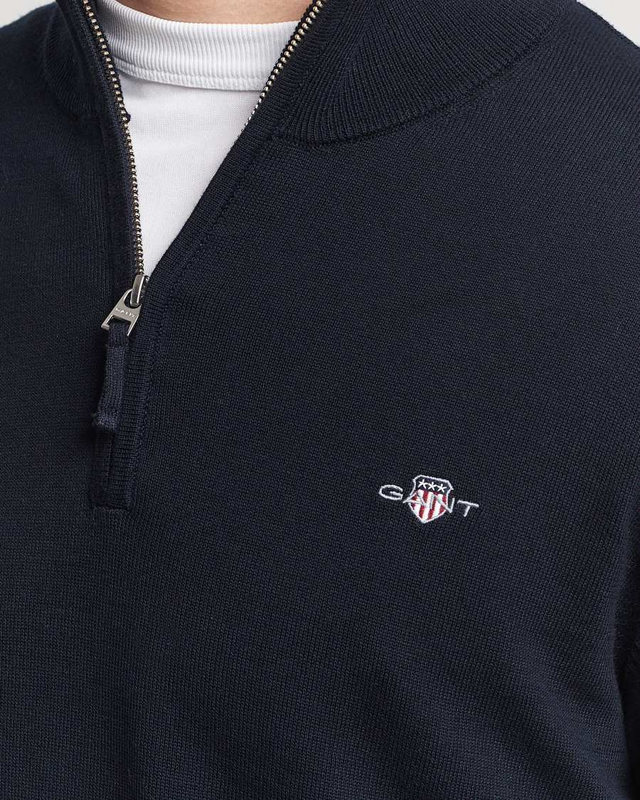 Homme | Pulls Et Tricots | GANT | Classic Cotton Half Zip Evening Blue