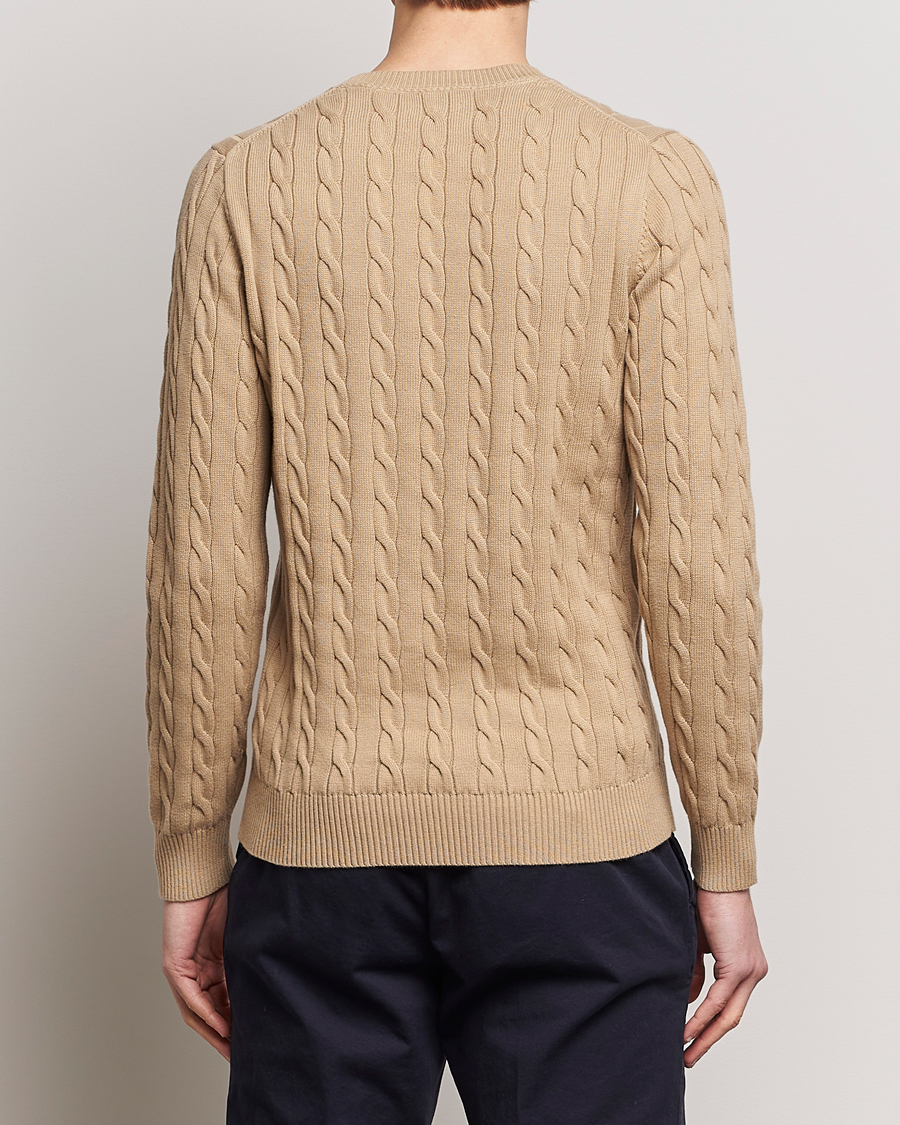 Homme | Pulls Et Tricots | GANT | Cotton Cable Crew Neck Pullover Dark Khaki