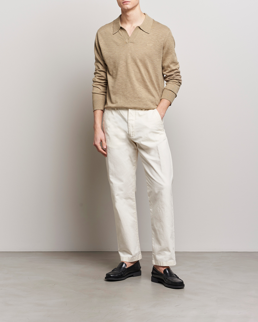 Homme | Pulls Et Tricots | GANT | Cotton/Linen Knitted Polo Dried Clay