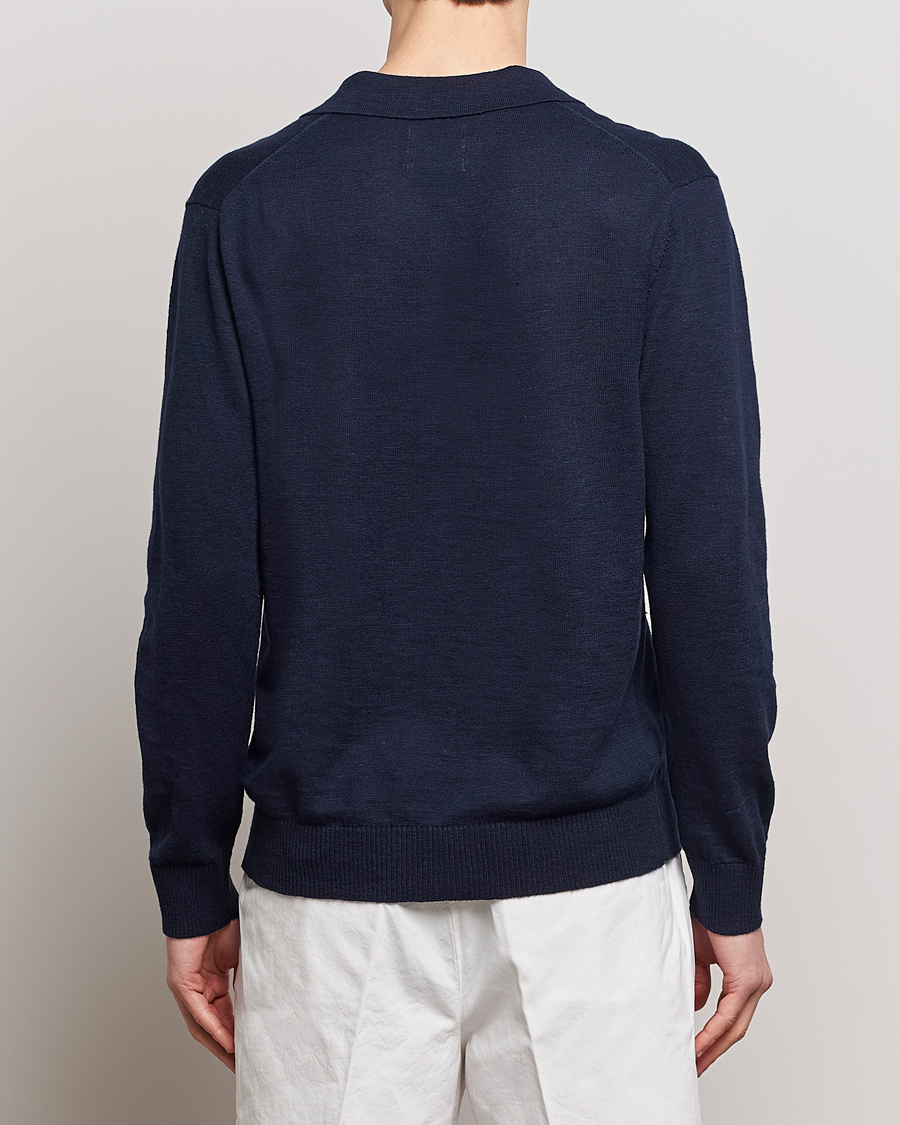 Homme | Pulls Et Tricots | GANT | Cotton/Linen Knitted Polo Evening Blue