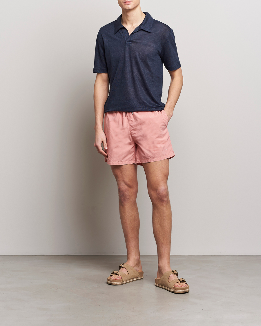 Homme | Polos | GANT | Linen Polo Evening Blue