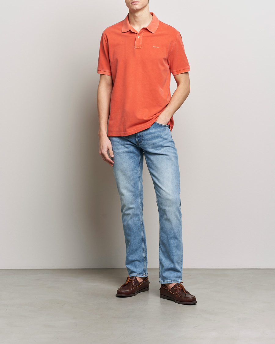 Homme | Polos | GANT | Sunbleached Polo Burnt Orange