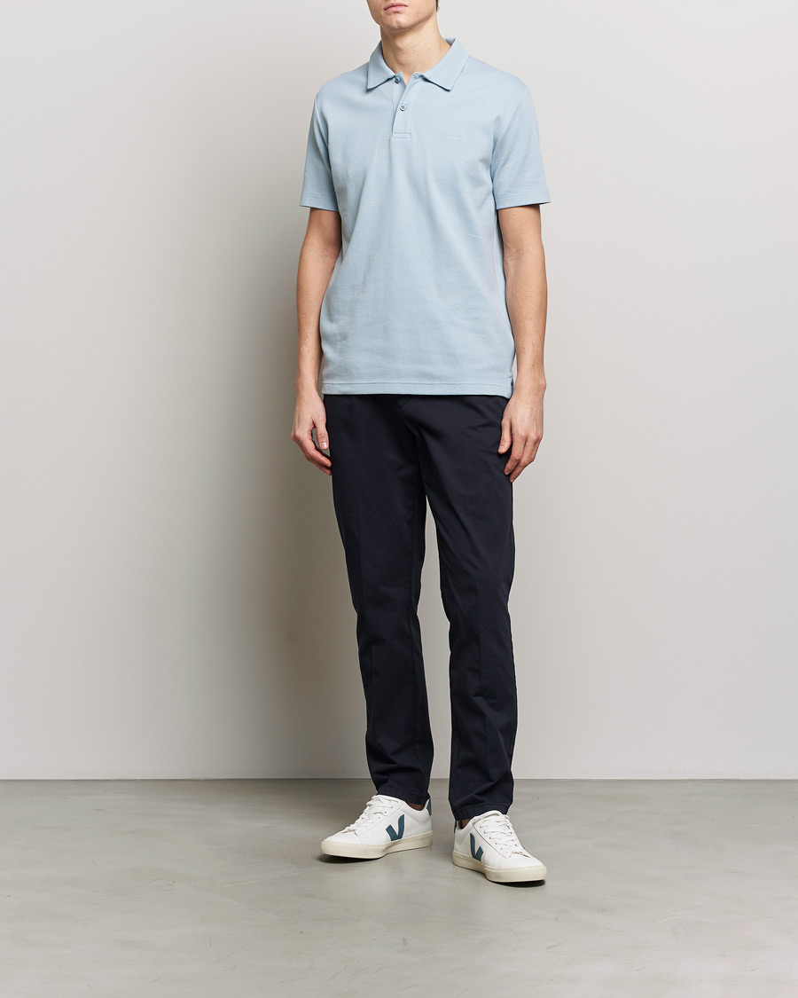 Homme | Polos | GANT | Waffle Textured Polo Dove Blue