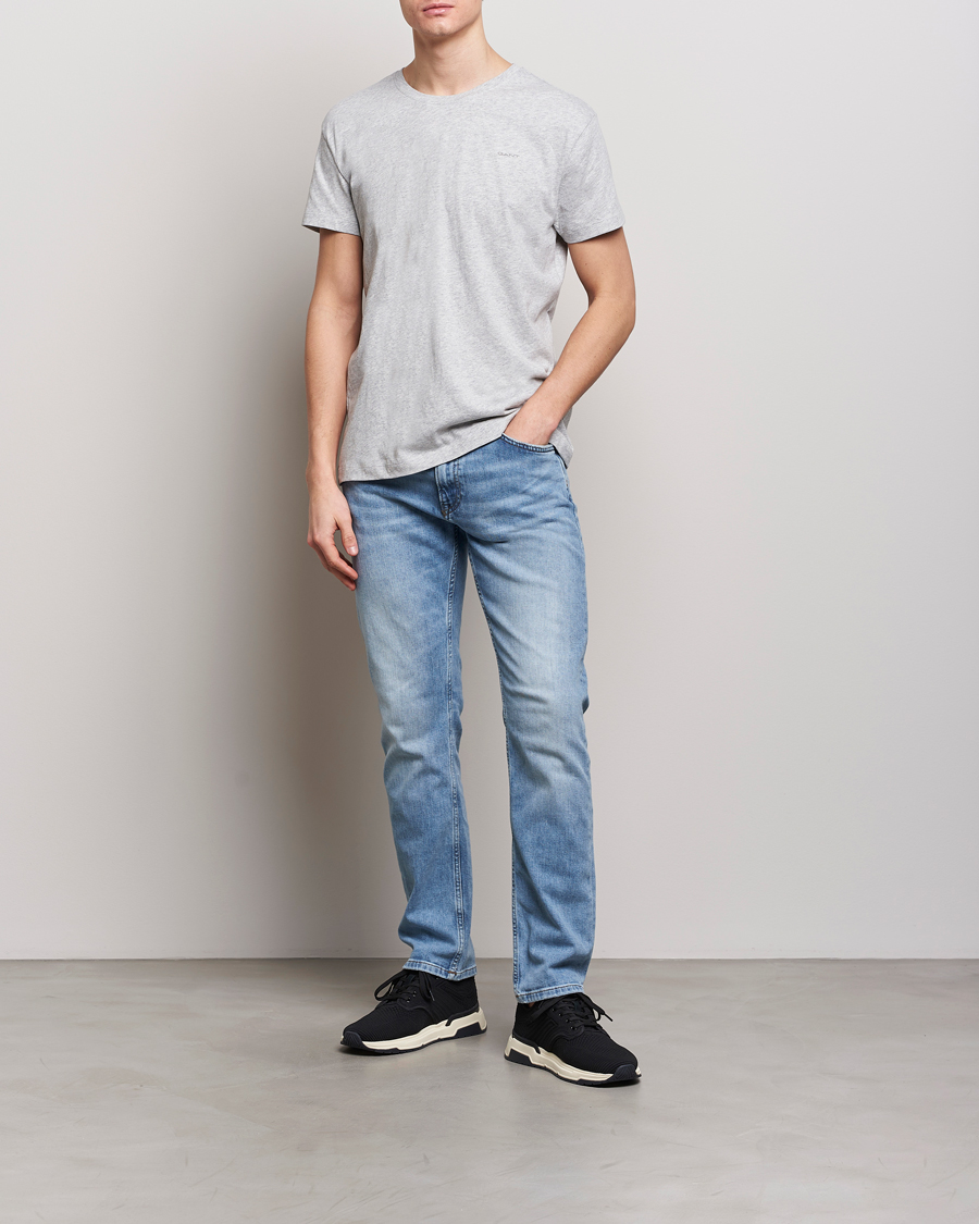 Homme | T-shirts | GANT | 2-Pack Crew Neck T-Shirt Light Grey/Navy