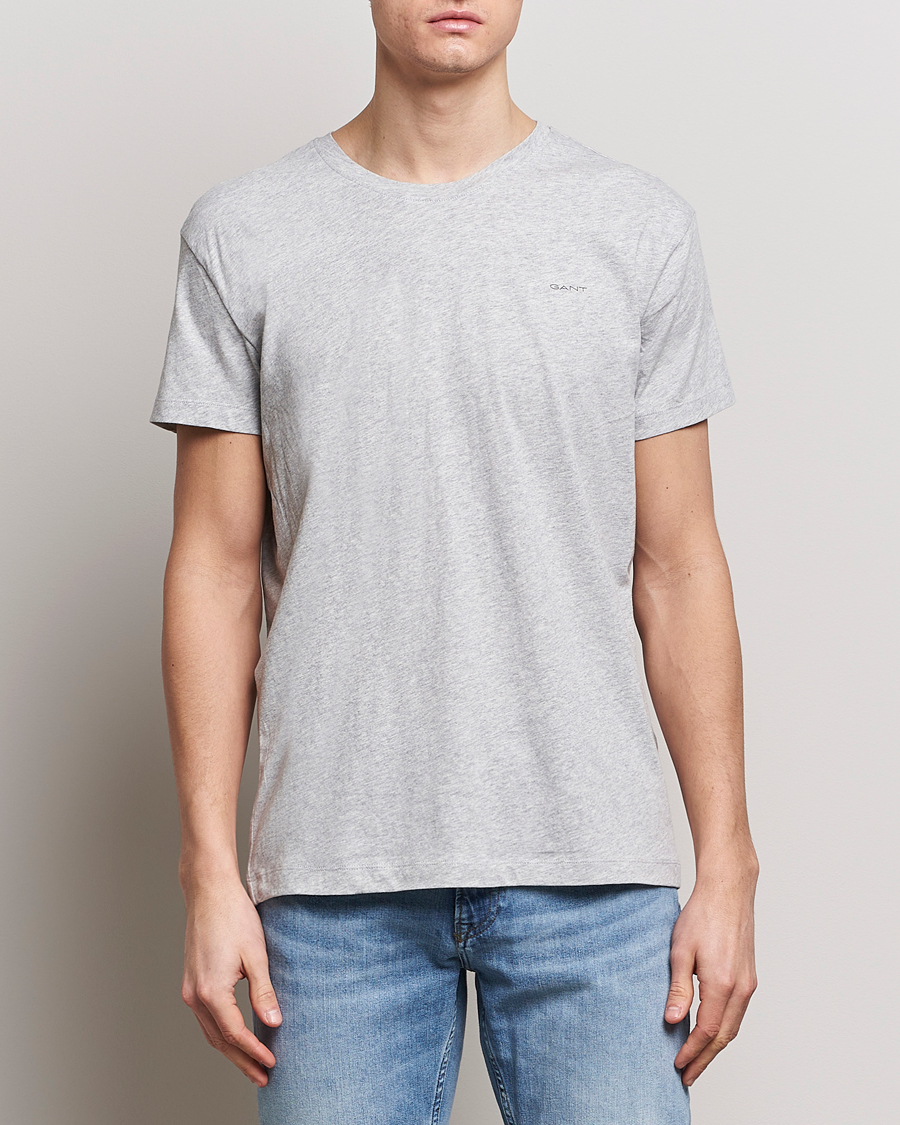 Homme | Vêtements | GANT | 2-Pack Crew Neck T-Shirt Light Grey/Navy