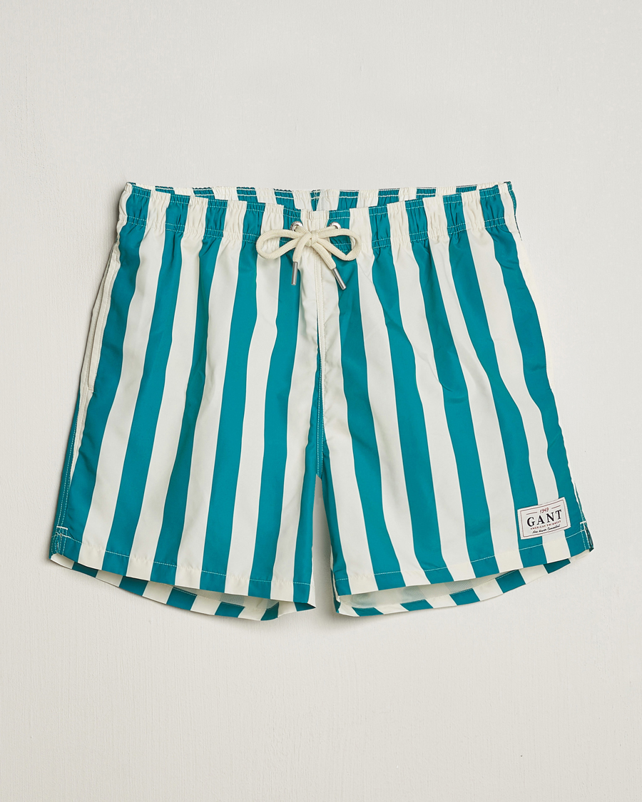 Homme | Maillots De Bain | GANT | Blockstriped Swimshorts Ocean Turquoise