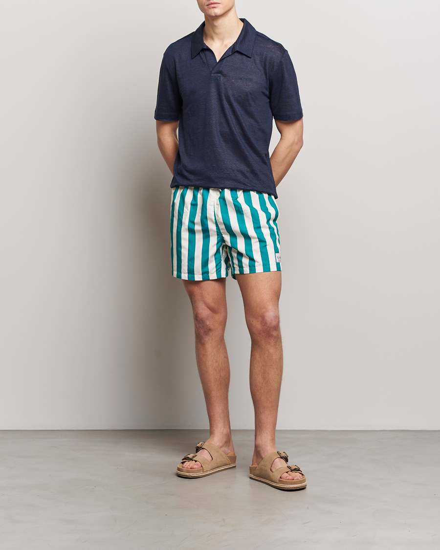 Homme | Maillots De Bain | GANT | Blockstriped Swimshorts Ocean Turquoise
